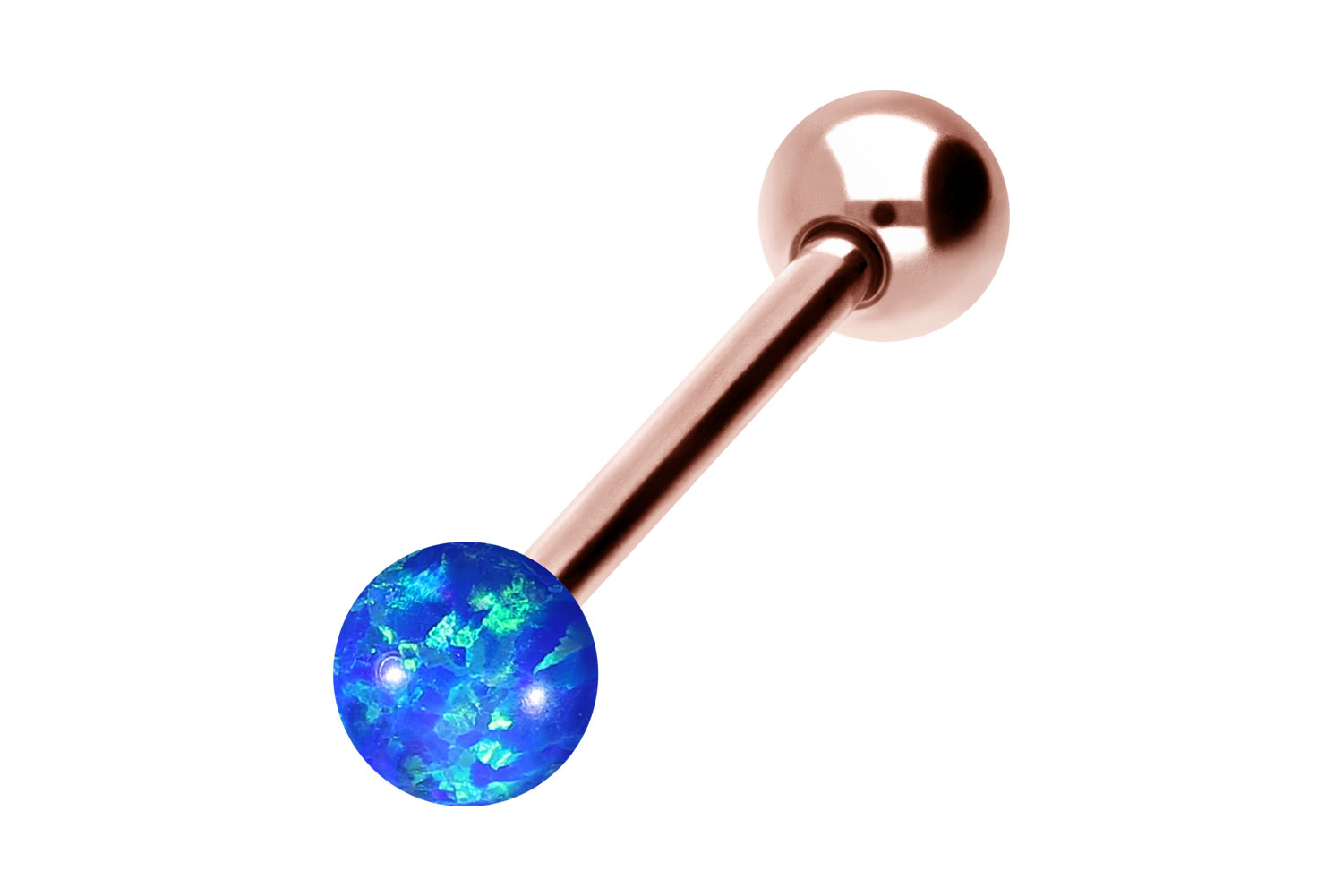Chirurgenstahl Barbell Piercing SYNTHETISCHER OPAL + CHIRURGENSTAHL-KUGEL